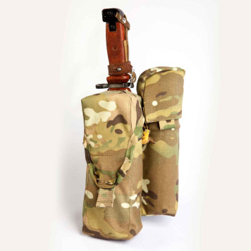 Tactical AK74 (AKM) Double Magazine Pouch with Signal Device & Bayonet Holster-8
