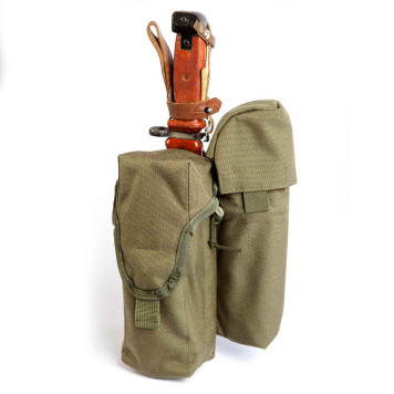 Tactical AK74 (AKM) Double Magazine Pouch with Signal Device & Bayonet Holster-9