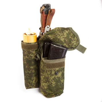 Tactical AK74 (AKM) Double Magazine Pouch with Signal Device & Bayonet Holder-4