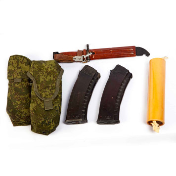 Tactical AK74 (AKM) Double Magazine Pouch with Signal Device & Bayonet Holder-5