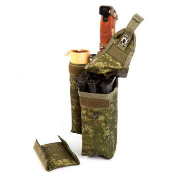 Tactical AK74 (AKM) Double Magazine Pouch with Signal Device & Bayonet Holder-6