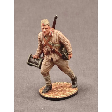 Segunda Guerra Mundial Soviético Operador de Señales con Bobina - Soldado de Lata 1:32