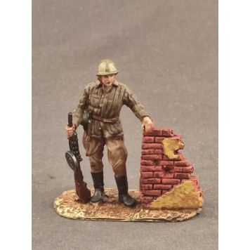 Солдатик оловянный окрашенный Пулеметчик. Сталинград, 1943 г. Масштаб 1:32 (54 мм). Серия Вторая Мировая Война.