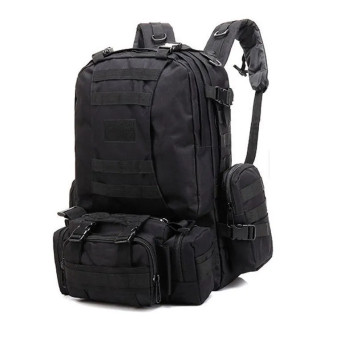 Tactical 4-in-1 Men`s Backpack with MOLLE Pouches, 40L, Black-2