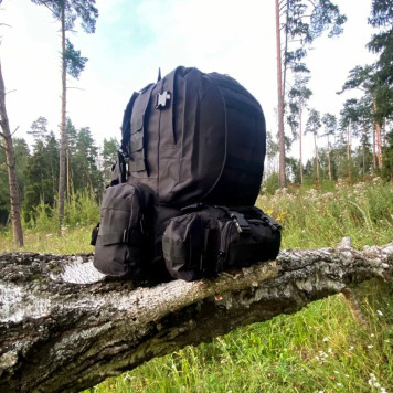 Tactical 4-in-1 Men`s Backpack with MOLLE Pouches, 40L, Black-5