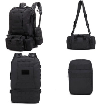 Tactical 4-in-1 Men`s Backpack with MOLLE Pouches, 40L, Black-6