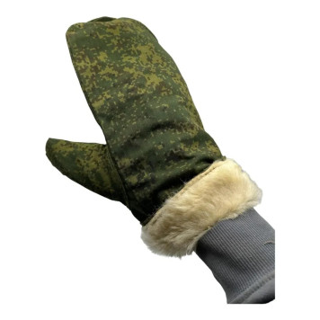 军事收藏级冬季狩猎迷彩防水手套-1