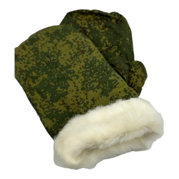 军事收藏级冬季狩猎迷彩防水手套-5