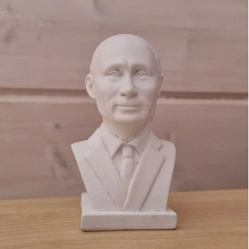 Bust Statue of Vladimir Putin - 11 cm, President of Russia, White Matte-3