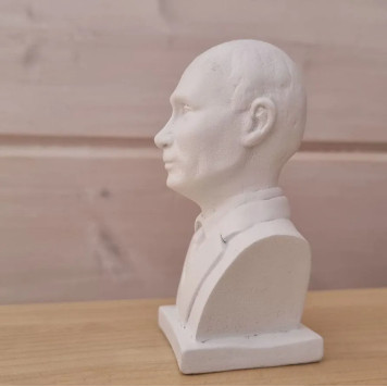 Bust Statue of Vladimir Putin - 11 cm, President of Russia, White Matte-5