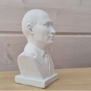 Bust Statue of Vladimir Putin - 11 cm, President of Russia, White Matte-1