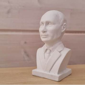 Bust Statue of Vladimir Putin - 11 cm, President of Russia, White Matte-2