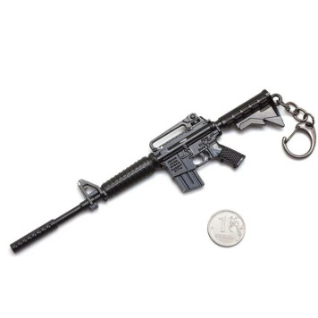微型枪M16A4步枪钥匙扣 - 黑色