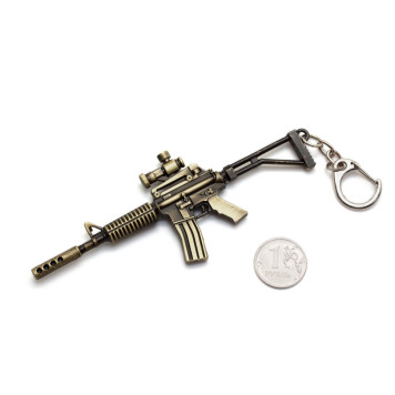 Microgun S Schlüsselanhänger - Gold Edition Colt M4A1 mit optischem Visier