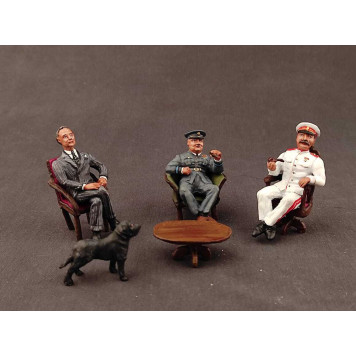 Yalta Conference Collectible Tin Figures - Stalin, Roosevelt, Churchill