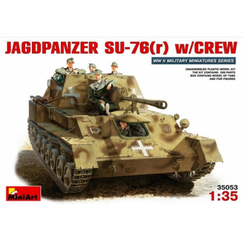 German Jagdpanzer SU-76M with Crew Plastic Model Kit