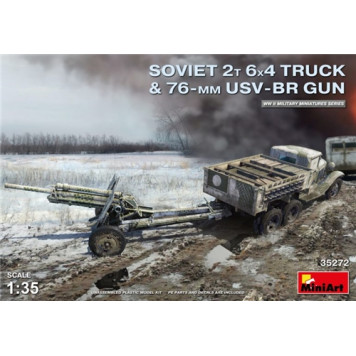 Soviet 2-Ton 6x4 Truck with 76mm USV-BR Cannon Model Kit