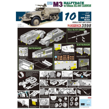 IDF M3 Halftrack Armored Vehicle with 20mm HS.404 Cannon Model Kit