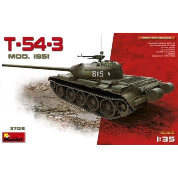 T-54-3 1951 Model Military Tank Assembly Kit