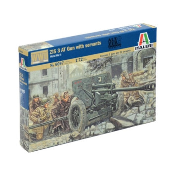 ZIS-3 WWII Russian Anti-Tank Gun Model with Servants