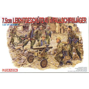 7.5cm Leichtgeschutze 40 w/Gew Machine Gun Crew Assembly Model