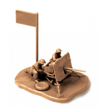 British 40mm QF Anti-Tank Gun with Crew Model Kit-1
