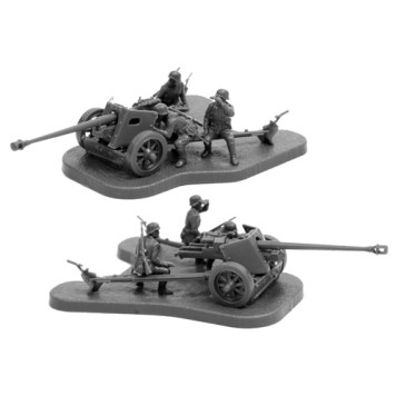 German Anti-Tank Gun PAK-40 with Crew Model Kit-1