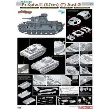 German Pz.III Tank Model Kit (3.7cm) Ausf.G (Ch-W)