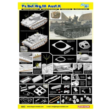 German Command Tank Pz.Bef.Wg.III Ausf.K Model Kit