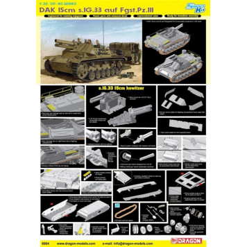 German 15cm slG33 auf Pz.III Self-Propelled Artillery Model Kit