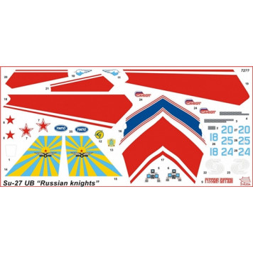 Su-27UB "Russian Knights" Aerobatic Team Plastic Model Kit-1