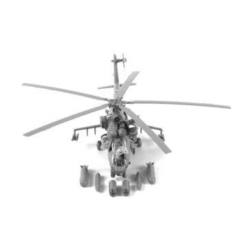 Soviet Mi-24V/VP "Crocodile" Attack Helicopter Plastic Model Kit-13