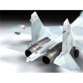 Soviet Su-27UB Flanker-C Two-Seater Fighter Jet Plastic Model Kit-5