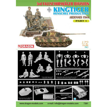1/35 Scale Model Kit - 3rd Fallschirmjäger Division Tank Crew with King Tiger Henschel Production (Ardennes 1944)
