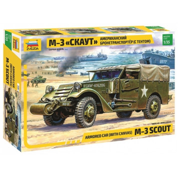 American M3 Scout Armored Personnel Carrier (with Canopy) Plastic Model Kit