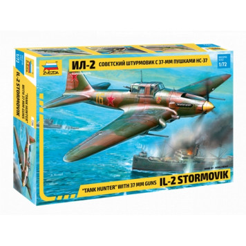 Soviet Ground Attack Aircraft IL-2 with 37mm NS-37 Cannon - Plastic Model Kit