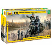 German Heavy Motorcycle R-12 with Driver and Officer Model Kit German Heavy Motorcycle R-12 with Driver and Officer Model Kit