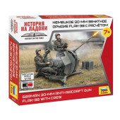 German 20mm Flak 38 Anti-Aircraft Gun with Crew Model Kit German 20mm Flak 38 Anti-Aircraft Gun with Crew Model Kit