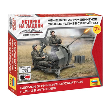 German 20mm Flak 38 Anti-Aircraft Gun with Crew Model Kit