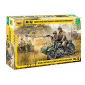 Soviet M-72 Motorcycle with Sidecar and Crew Model Kit Soviet M-72 Motorcycle with Sidecar and Crew Model Kit