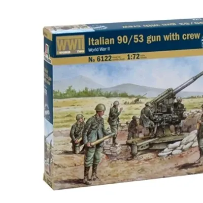 Italian Anti-Aircraft Gun Model with Crew