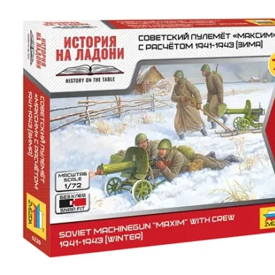 Soviet Maxim Machine Gun with Crew 1941-1943 (Winter) Model Kit