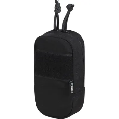 Tactical Electronics Pouch with Zipper - Black
