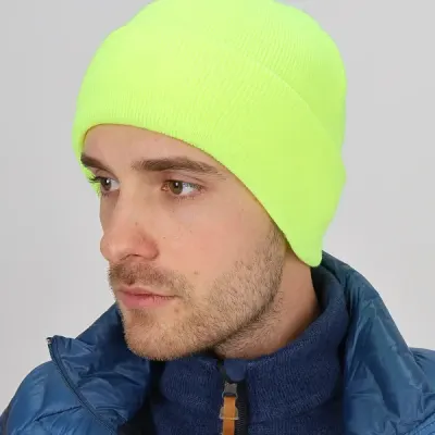 Chapeau double couche fluo citron Thinsulate