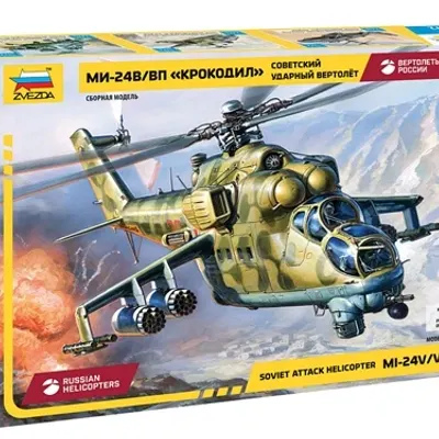 Kit de Modelo de Plástico del Ataque con Helicóptero Sovietico Mi-24V/VP "Cocodrilo"
