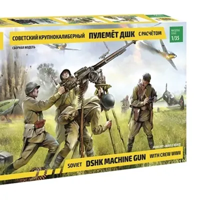 Soviet DShK Heavy Machine Gun Model Kit with Crew