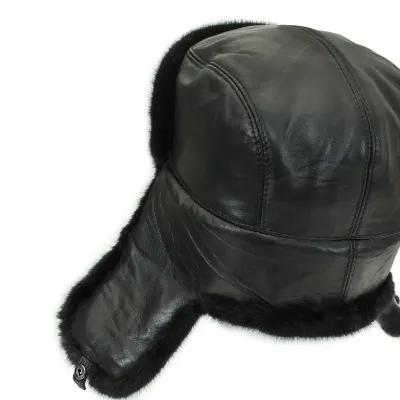 Chapeau Ushanka Elit Vision à Top en Cuir