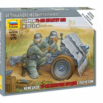 German 75mm Infantry Gun with Crew Model Kit