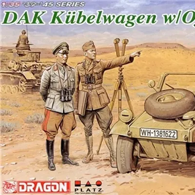 Modèle de véhicule militaire Kubelwagen avec officiers
