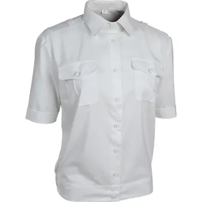 Chemise militaire classique blanche à manches courtes pour femme